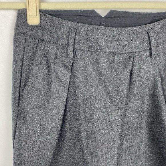 Comptoir des Cotonniers Wool Mini Skirt Gray Pleated Pockets Womens Size 36 US 6 - Picture 4 of 7